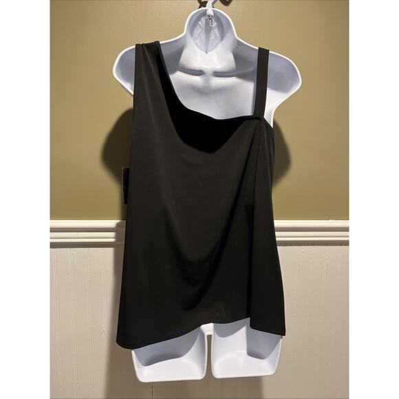 "INC INTERNATIONAL CONCEPTS" BLACK ONE SHOULDER SEQUINED STRAP TOP SIZE: M NWT - Picture 6 of 8